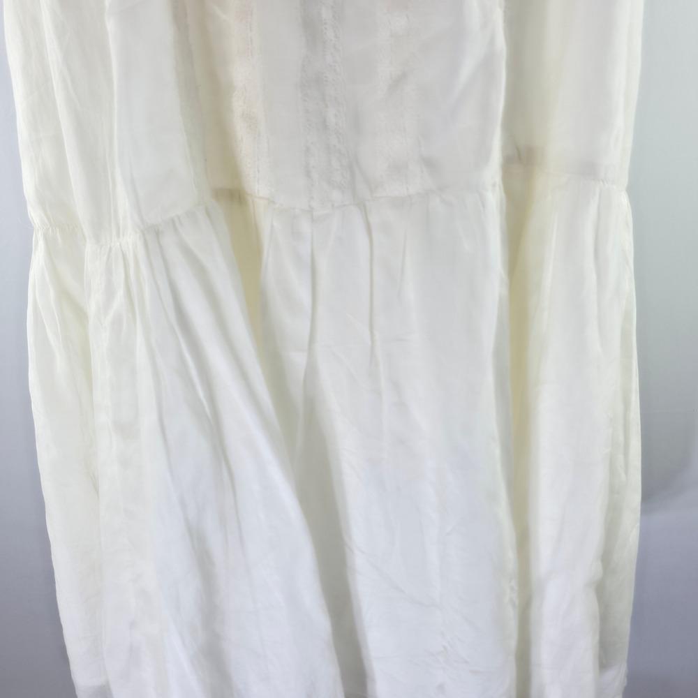 Lucky Brand Midi Dress Womens XXL White Boho Lace Festival Tassel Cottagecore - Picture 15 of 16